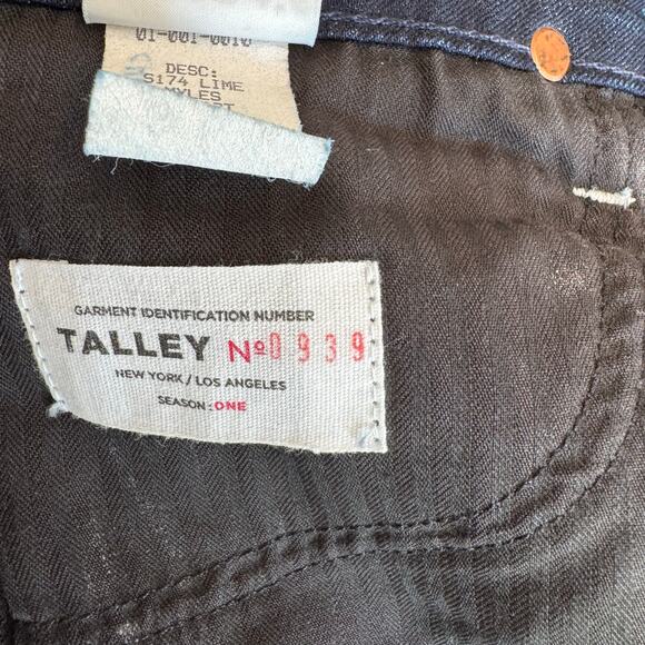 Talley Myles Jeans Mid Rise Skinny Dark Wash Faded Designer Denim Size 28 NY LA - Picture 15 of 15